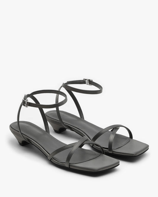 LOUR Satin Strap Sandals_Gray