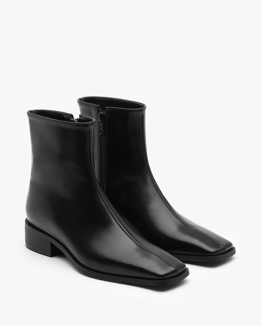 HAUN Square Ankle Boots_Black
