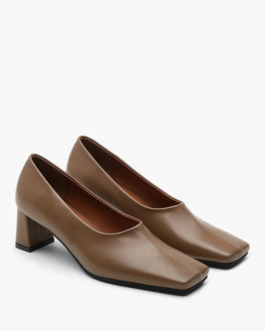 NUBE Square Pumps_Beige