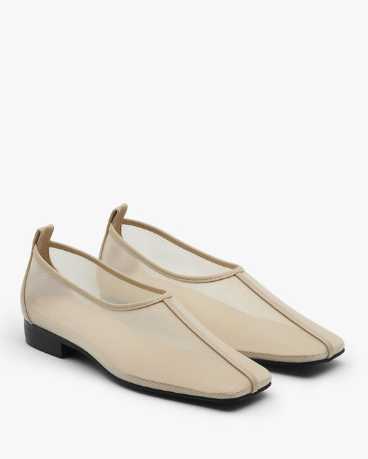 NOS Square Mesh Flats_Lightbeige