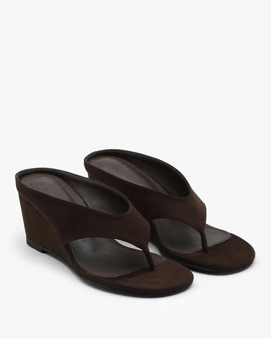POVE Suede Wedge Mules_Brown
