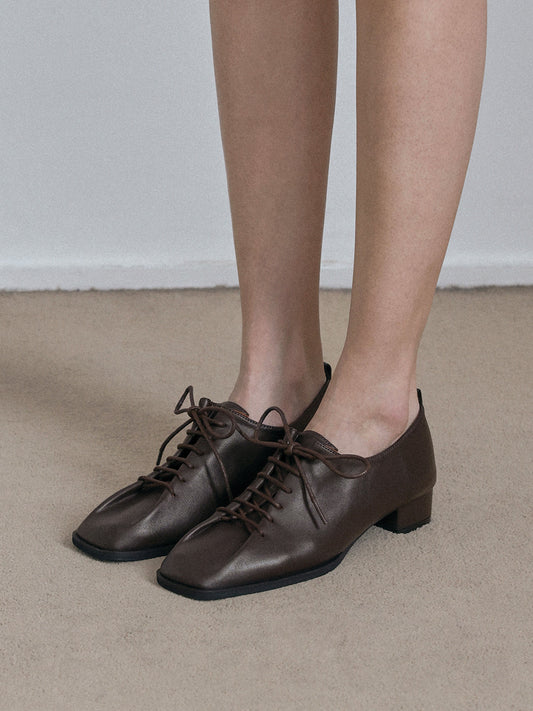 POSE Lace-up Loafers_Brown