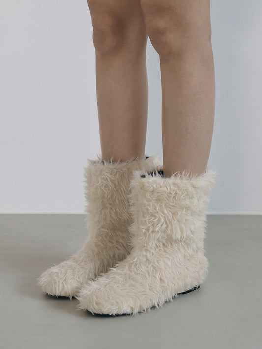 NOSI Fur Short Boots_Ivory