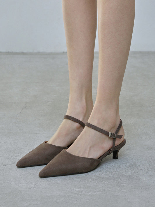 VIAN Strap Pumps_Brown Suede