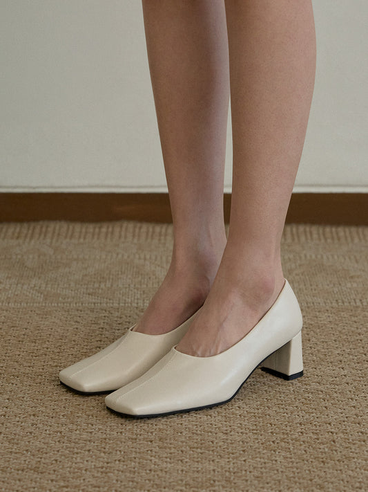 NUBE Square Pumps_Ivory