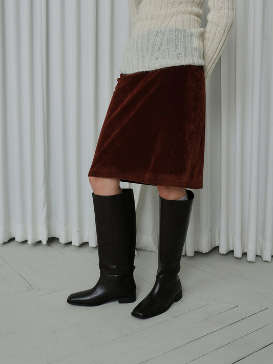 LESS Square Long Boots_Brown