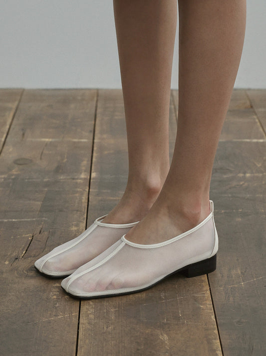 NOS Square Mesh Flats_White