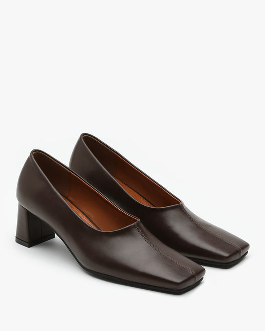 NUBE Square Pumps_Brown