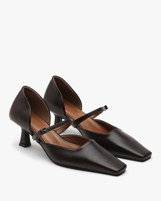 LUIE Buckle Strap Pumps_Brown