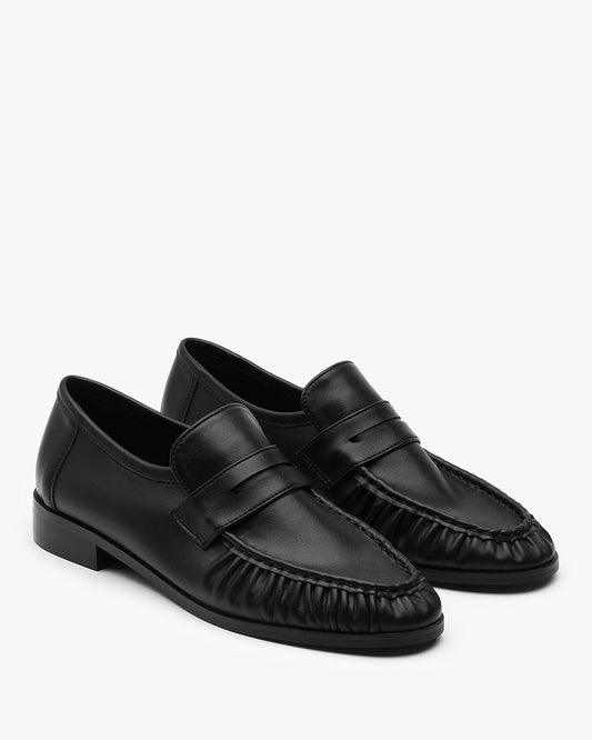 ROHA Pleats Penny Loafers_Black