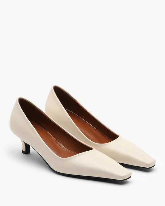 VENN Unbal Line Pumps_Ivory