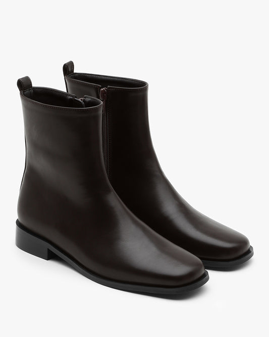 VINO Square Ankle Boots_Brown