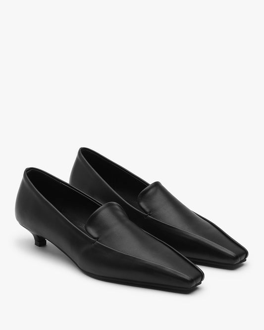 NOUD Square Kitten Pumps_Black