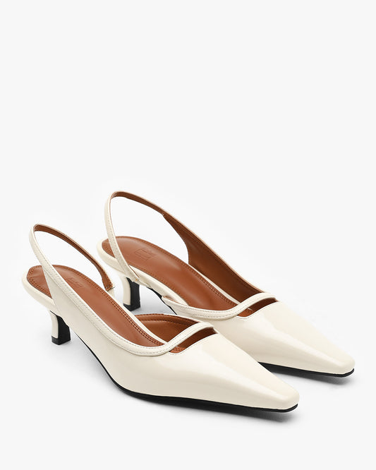 RIA Enamel Hole Slingbacks_Ivory
