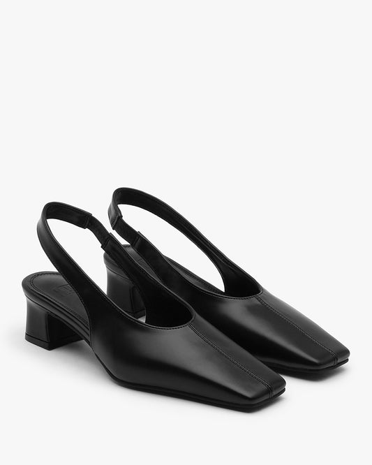 VERT Square Slingbacks_Black