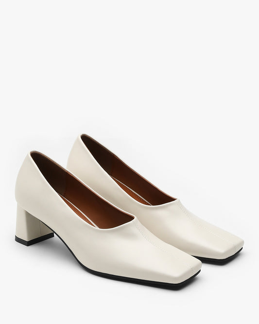 NUBE Square Pumps_Ivory