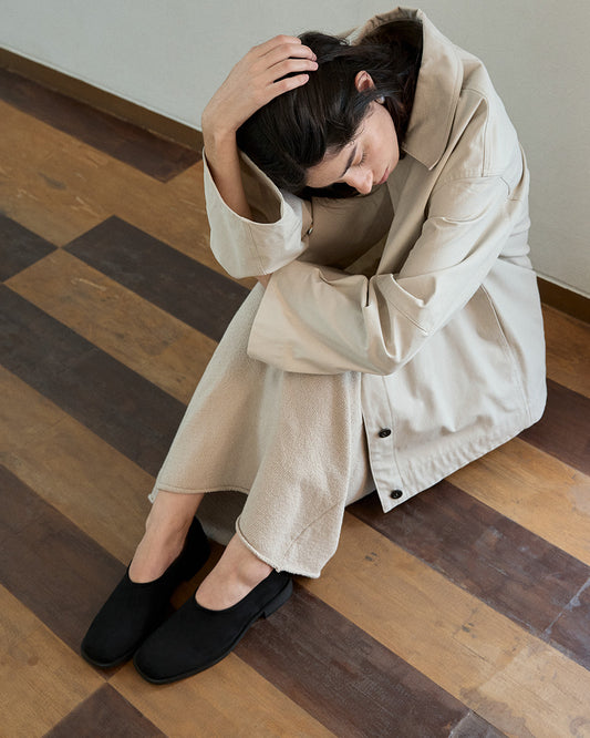 VENT Square Suede Loafers_Black