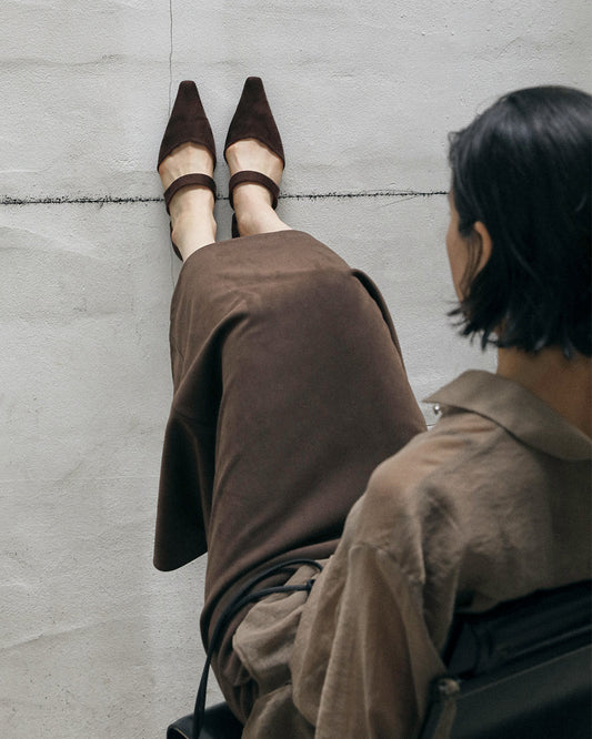MOUH Suede Flats_Brown