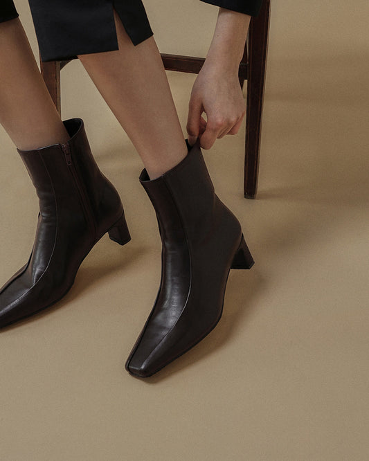 SIU Square Ankle Boots_Brown