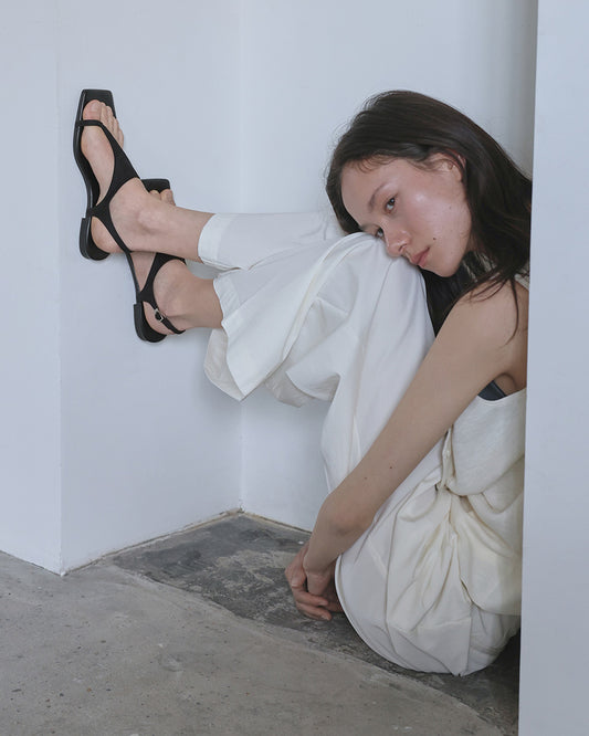SOZ Suede Square Sandals_Black