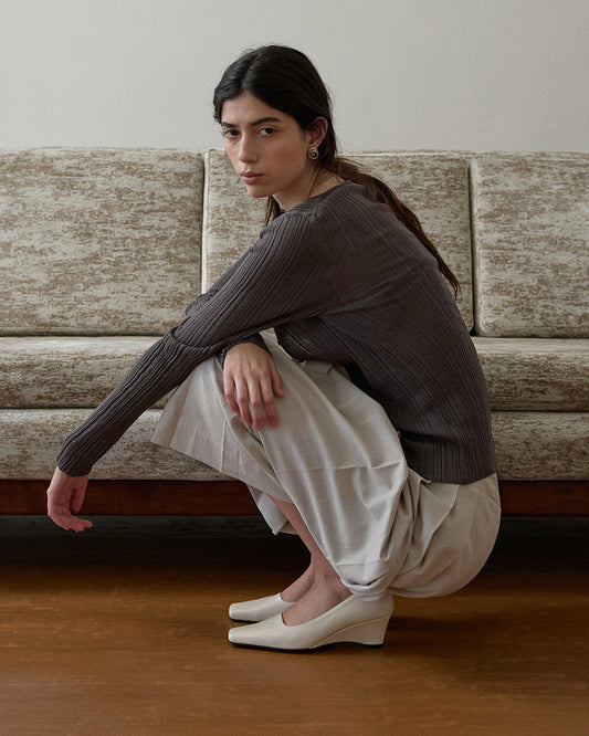 BOTAE Square Wedge Pumps_Ivory