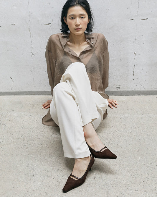 RIET Suede Hole Pumps_Brown