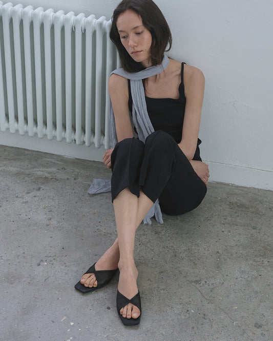 LEAH Mesh Wedge Mules_Black