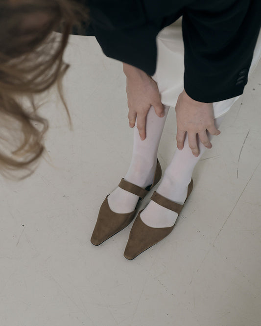 MOUH Suede Flats_Beige