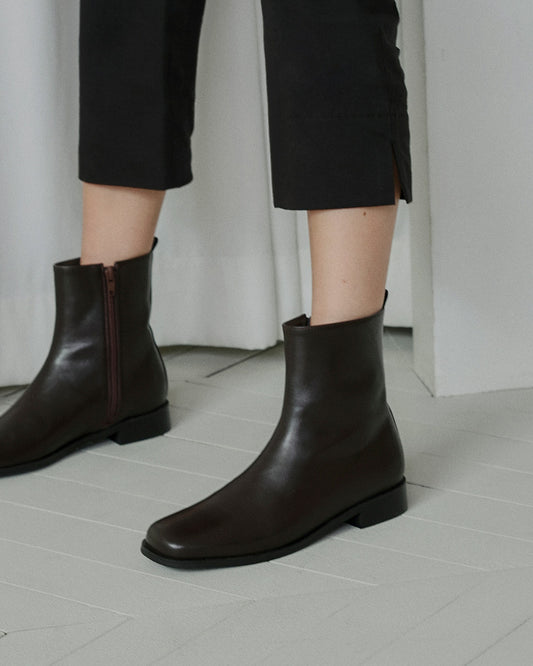 VINO Square Ankle Boots_Brown