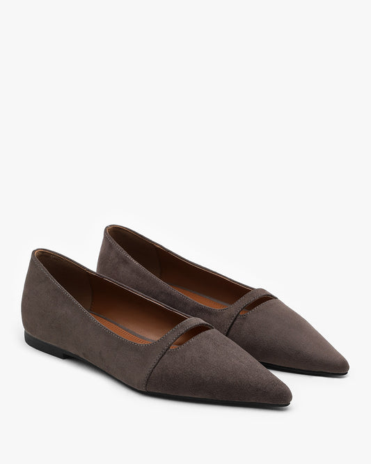 MIA Suede Hole Flats_Charcoal